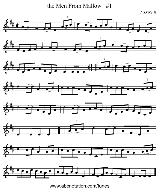 the Men From Mallow   #1 - staff notation