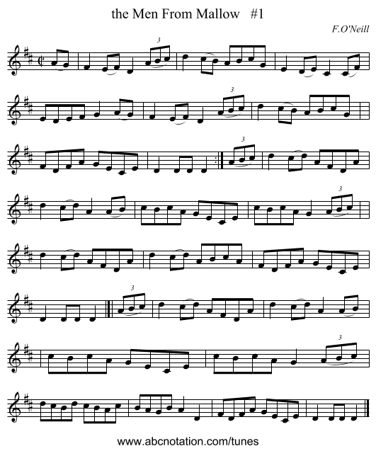 the Men From Mallow   #1 - staff notation