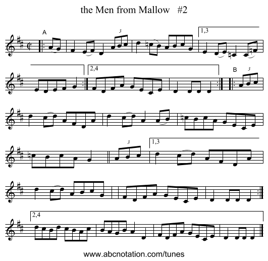 the Men from Mallow   #2 - staff notation