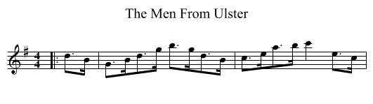 The Men From Ulster - staff notation