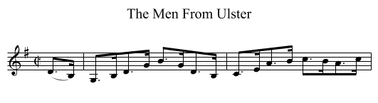The Men From Ulster - staff notation