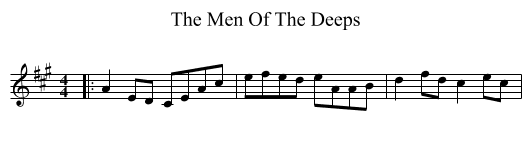 The Men Of The Deeps - staff notation