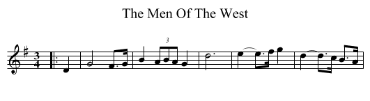 The Men Of The West - staff notation