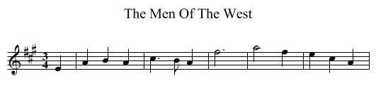 The Men Of The West - staff notation