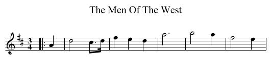 The Men Of The West - staff notation