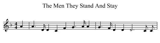 The Men They Stand And Stay - staff notation