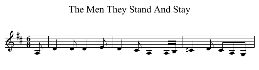 The Men They Stand And Stay - staff notation