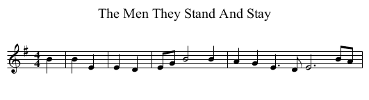 The Men They Stand And Stay - staff notation