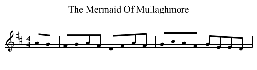 The Mermaid Of Mullaghmore - staff notation