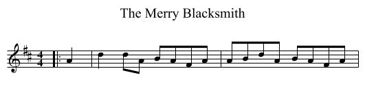 The Merry Blacksmith - staff notation