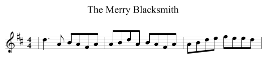 The Merry Blacksmith - staff notation