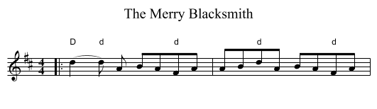 The Merry Blacksmith - staff notation