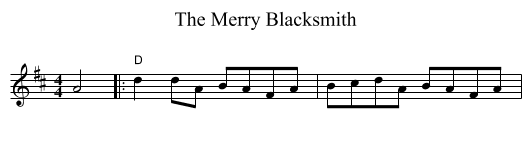 The Merry Blacksmith - staff notation