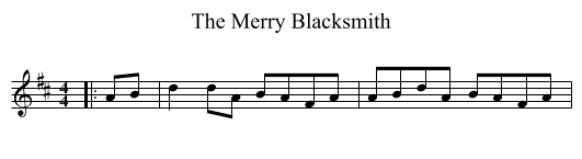 The Merry Blacksmith - staff notation
