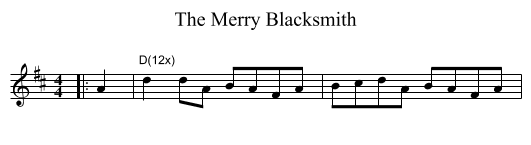 The Merry Blacksmith - staff notation