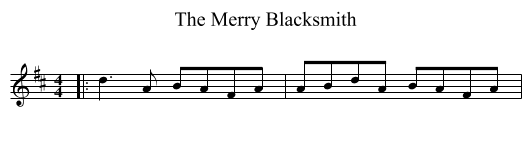 The Merry Blacksmith - staff notation