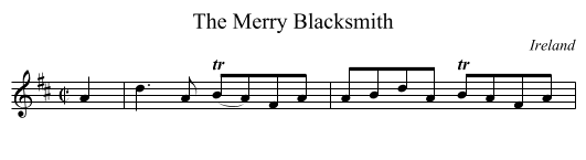 The Merry Blacksmith - staff notation