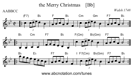 the Merry Christmas    [Bb] - staff notation