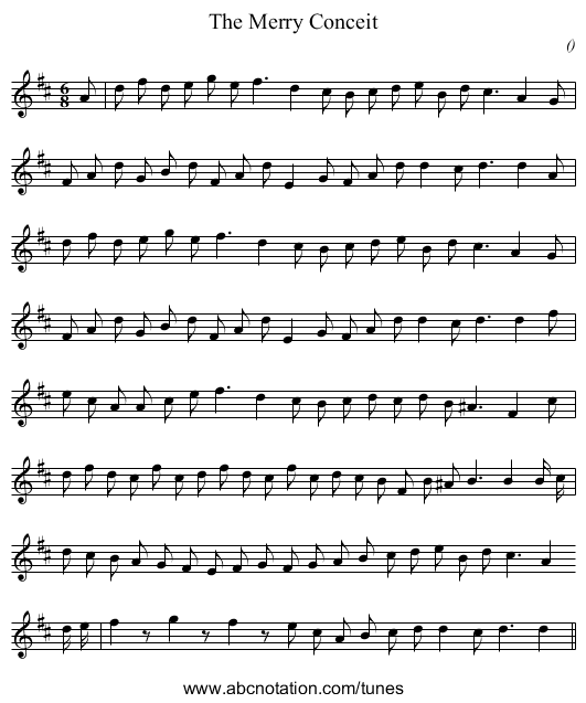 The Merry Conceit - staff notation