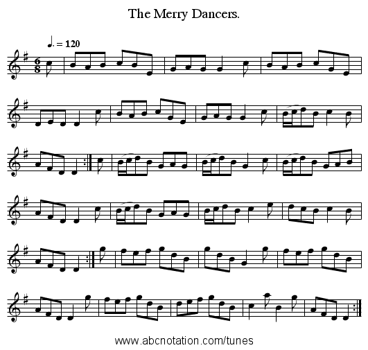 The Merry Dancers. - staff notation