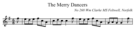 The Merry Dancers - staff notation