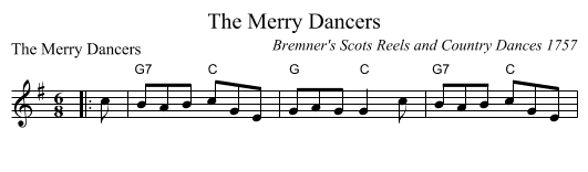 The Merry Dancers - staff notation