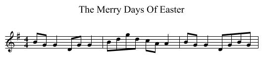 The Merry Days Of Easter - staff notation