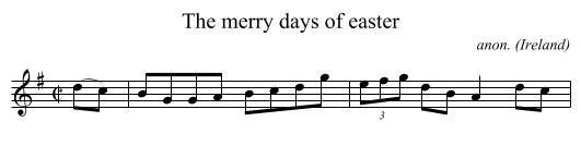 The merry days of easter - staff notation