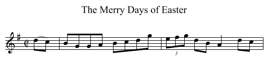 The Merry Days of Easter - staff notation