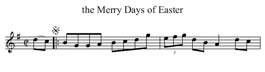 the Merry Days of Easter - staff notation