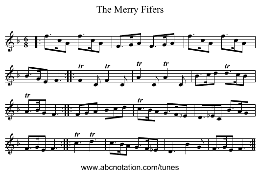 The Merry Fifers - staff notation