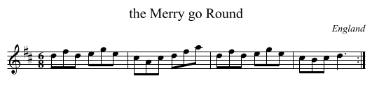 the Merry go Round - staff notation