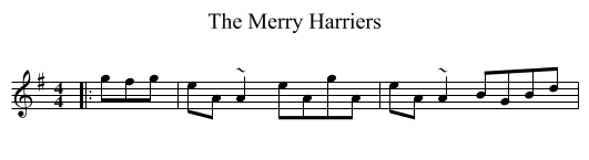 The Merry Harriers - staff notation