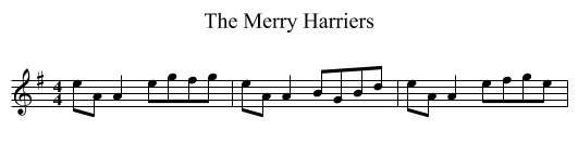 The Merry Harriers - staff notation