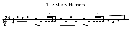 The Merry Harriers - staff notation