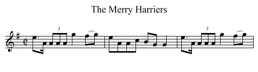 The Merry Harriers - staff notation