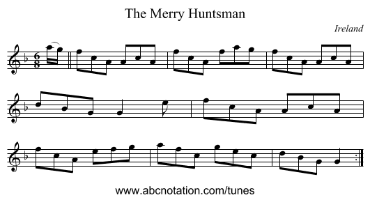The Merry Huntsman - staff notation