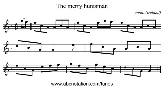 The merry huntsman - staff notation