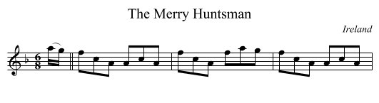 The Merry Huntsman - staff notation