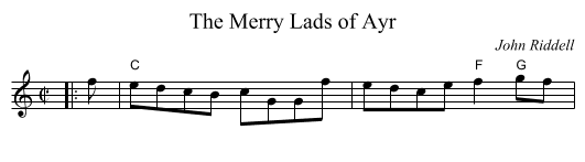 The Merry Lads of Ayr - staff notation