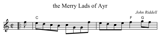 the Merry Lads of Ayr - staff notation