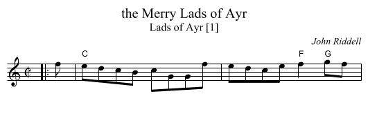 the Merry Lads of Ayr - staff notation