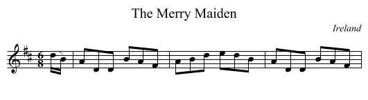 The Merry Maiden - staff notation