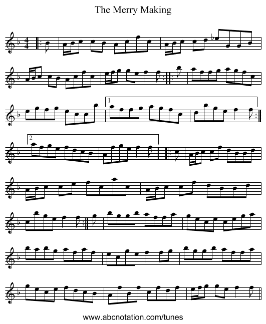 The Merry Making - staff notation