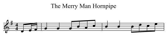 The Merry Man Hornpipe - staff notation