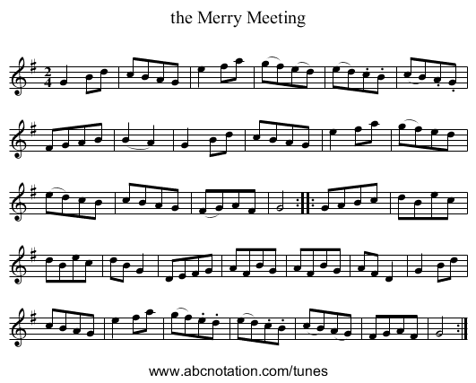 the Merry Meeting - staff notation