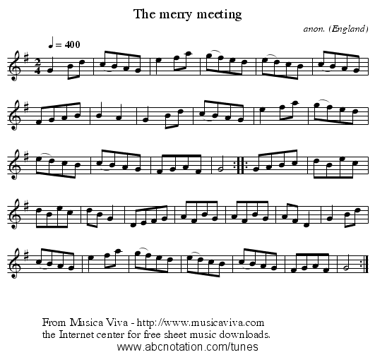 The merry meeting - staff notation