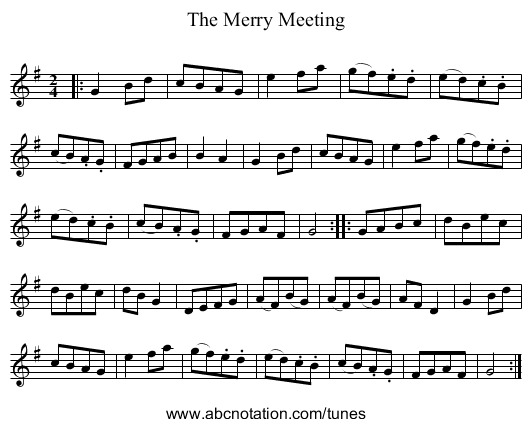 The Merry Meeting - staff notation