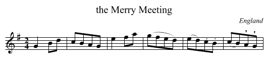 the Merry Meeting - staff notation