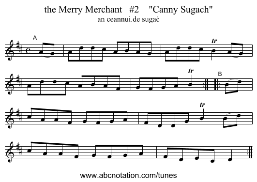 the Merry Merchant   #2    Canny Sugach - staff notation